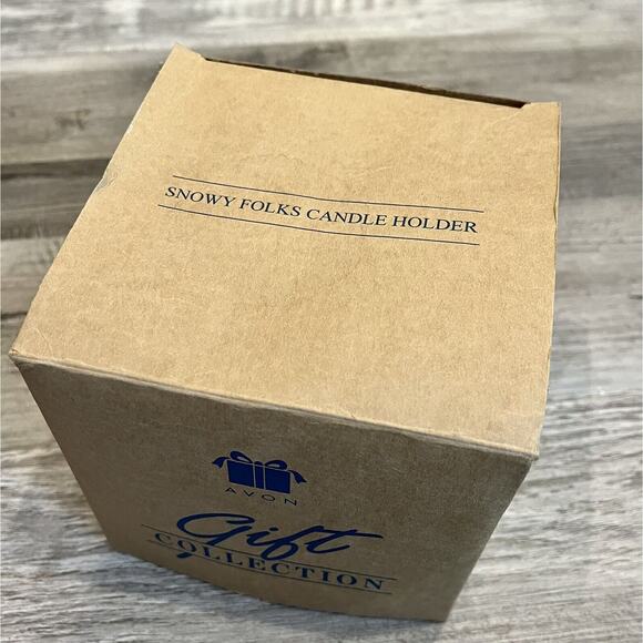 Avon Snowy Folks Votive Candle Holder 3D Figural Snowman Boxed Gift Collection - Picture 6 of 6